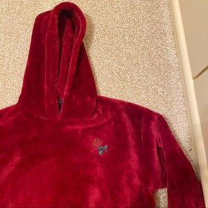 Cropped Velvet Sweater with Rose Detail